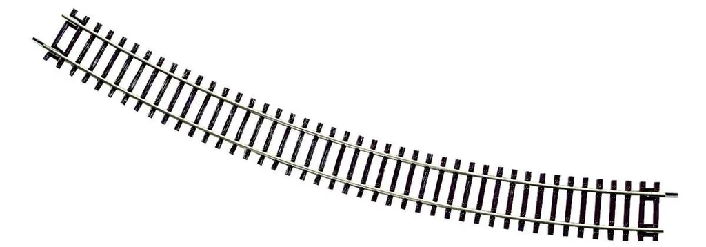 12 Stück Gebogenes Gleis R6, Radius 604,4 mm, Bogenwinkel 30°