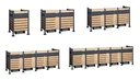 Mülltonnenverkleidung Planum 5er Box, 120 cm, holzoptik