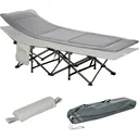 Campingbett klappbar Feldbett Klappbett mit Kopfkissen Seitentasche Matratze Gästebett bis 150 kg belastbar Reisen Outdo
