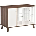 Hundekäfig aus Holz mit Schrank Kissen Tischoberfläche erhöhtes Design Hundebox für mittelgroße kleine Hunde innen Zuhau