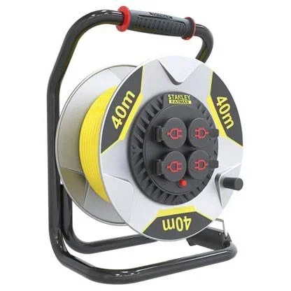 Professionelle Kabeltrommel mit Verdrehsicherung - Neopren - 40 M - 3G2.5 - 4 Steckdosen