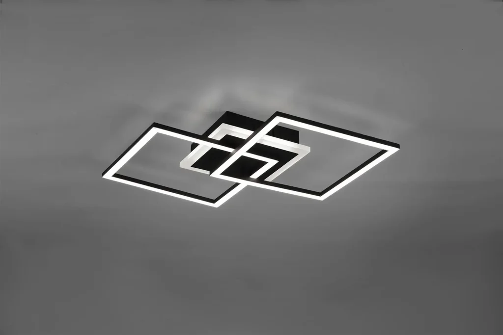 LED-Deckenleuchte VENIDA, 25 W, 3000K, 2600 lm, Switch-Dimmer, schwarz matt, Acryl weiß