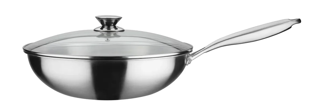 Wokpfanne, ca. 5.2 l mit Glasdeckel Asia