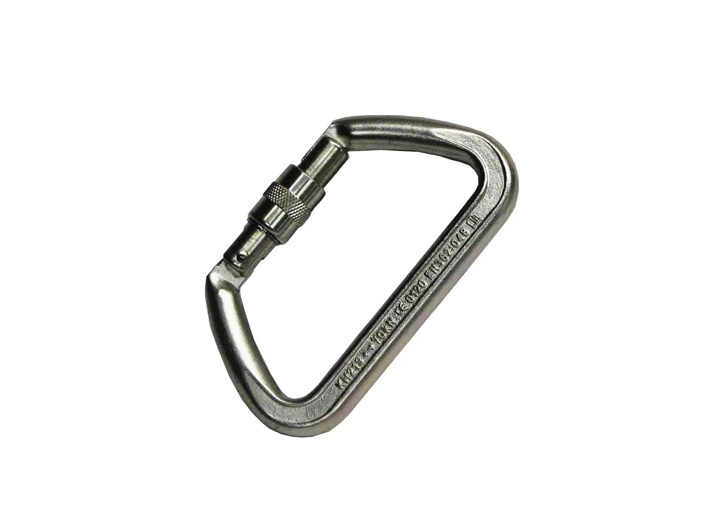 Verschlusskarabiner aus Stahl, Bruchlast 70 Kilonewton (7140 kg)