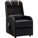 Massagesessel verstellbar Kunstleder schwarz und gold