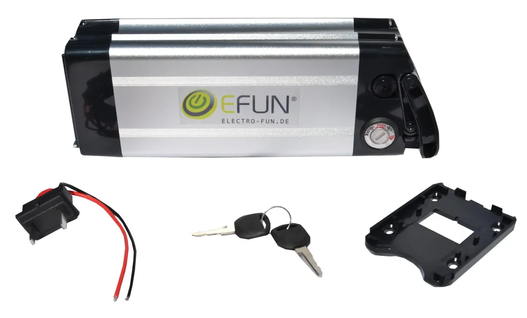 Akku Lithium Ionen 36 Volt 10 Ah SILVER FISH E-Bike E-FUN