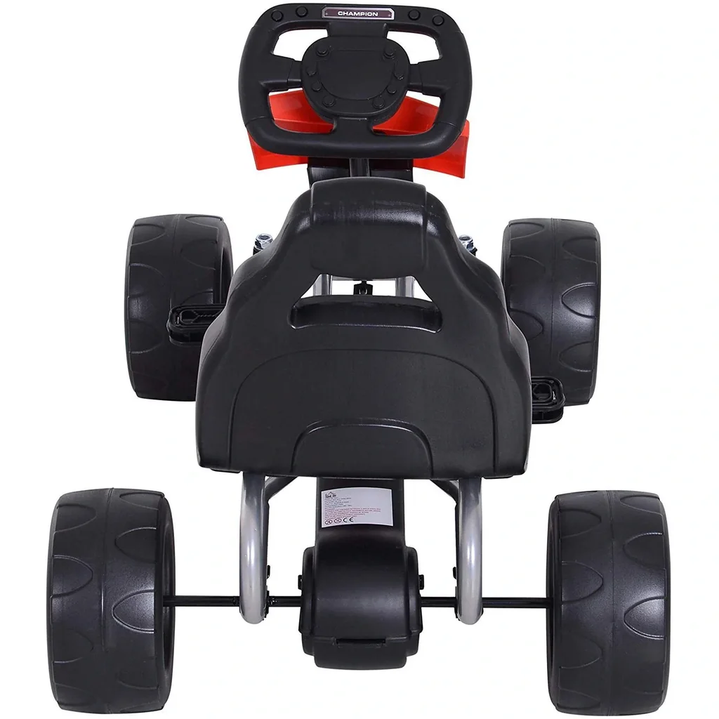 Kinder Go-Kart Tretauto Kinderfahrzeug mit Pedalen 4 Räder Metall + Kunststoff Rot 3 8 Jahre
