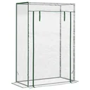 Gewächshaus Frühbeet Tomatengewächshaus mit Rolltor Stahl PE transparent 100 x 50 x 149 cm