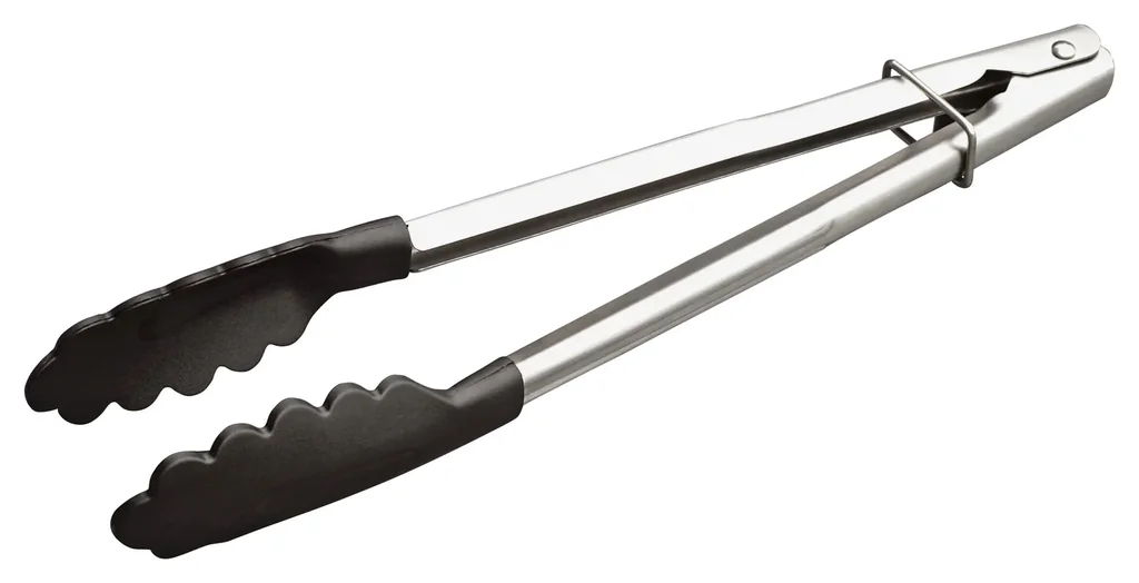 Grillzange, Multizange "Maxigrip", Edelstahl, Schwarz/Silberfarben, 30 cm