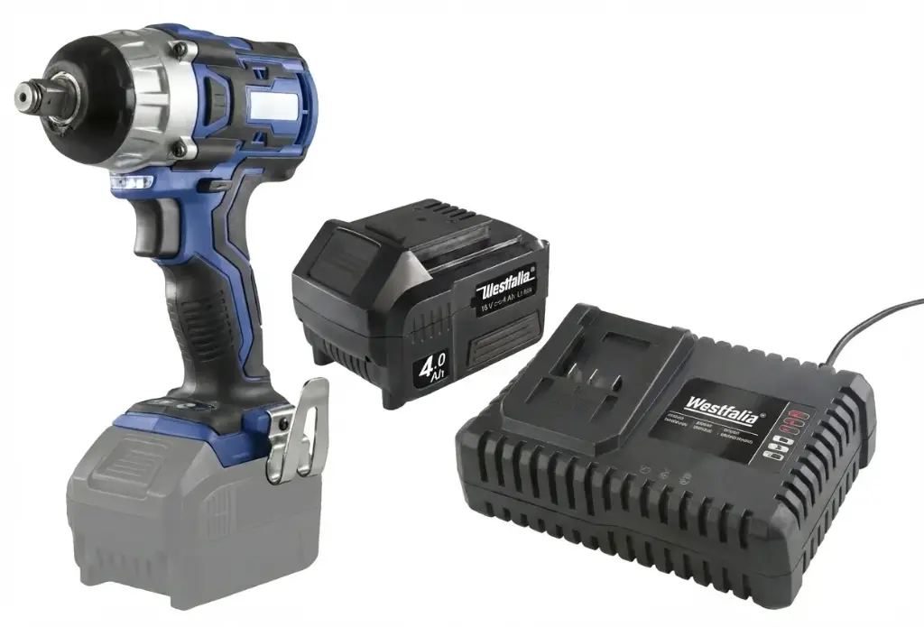 Schlagschrauber 18 V Li-Ion ASS18BL-4K + Akku 18 V Li-Ion 4,0 Ah A4AH18 und Schnellladegerät ASLG 18 V Li-Ion, 4,0 Ah