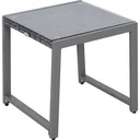 Polyrattan Gartentisch mit Hartglas grau