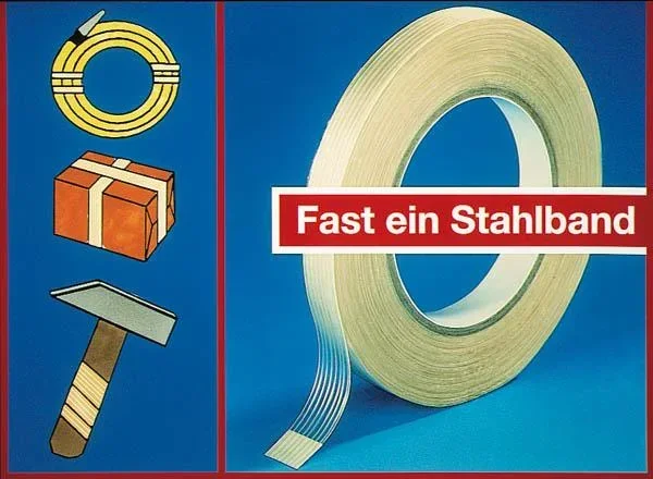 Klebeband 2er Pack, Filamentband glasfaserverstärkt, 100 m