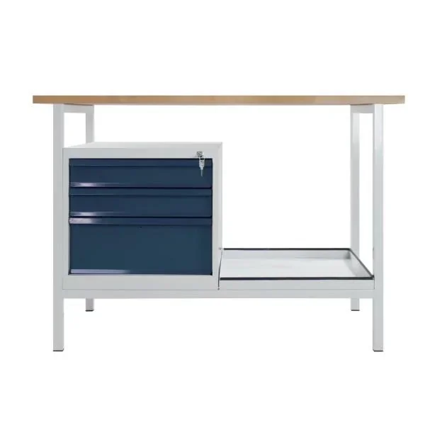 Werkbank Eko, 3 Schubladen, RAL 7035/7016, L1200xB600xH825mm,