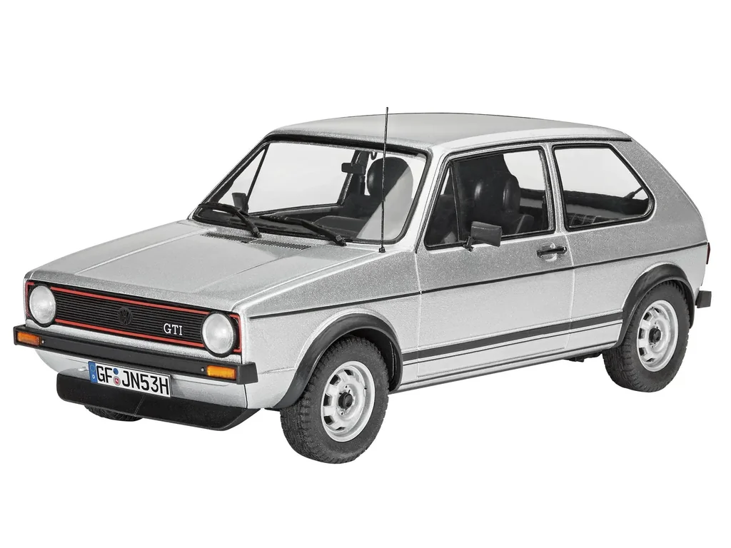 Modellbausatz VW Golf 1 GTI im Maßstab 1:24 incl. Kleber, Pinsel und Hauptfarben - 121 Einzelteile