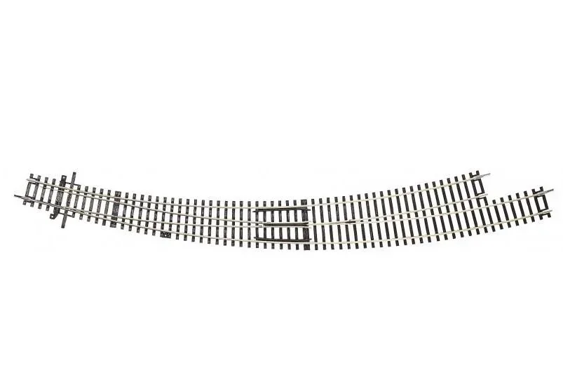 Bogenweiche links BWl9/10 ohne Antrieb, Radius des Stammgleises und des Abzweiggleises 826,4 mm (R9), Bogenwinkel 30°