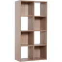 8 Fächer Bücherregal Wandregal Standregal Raumteiler Holz Natur 61,5 x 29,5 x 122,5 cm