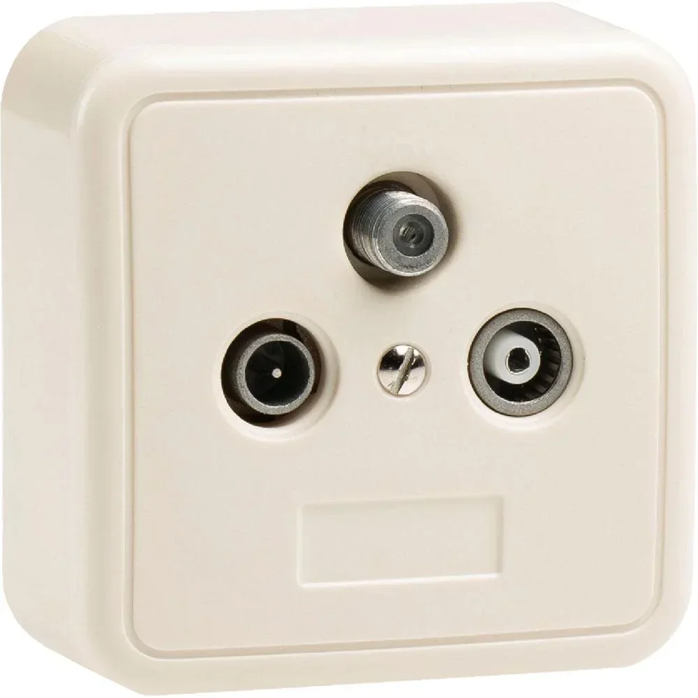 Antennensteckdose (Abschluss) - Weiss/Silber 2.5 dB