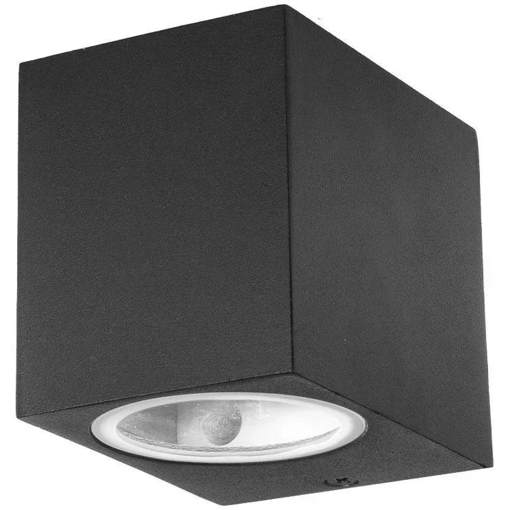 VT-7651SQ Wandleuchte für den Außenbereich - GU10 - schwarz - quadratisch - IP44