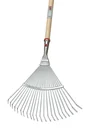 Fächerbesen, 22 Federstahlzinken, konische Dülle, verzinkt, feststehend, Breite 450 mm, Langstiel 130 cm