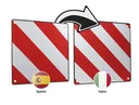 Warntafel für Fahrradträger, 2 in 1, für Spanien & Italien, cas. 50 x 50 cm