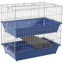 Kleintierkäfig 2-stöckig blau/grau
