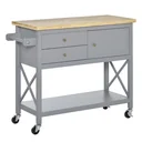Küchenwagen Standregal rollbar Servierwagen Küchentrolley mit Schublade Schrank Bodenregal Handtuchhalter für Küche Wohn