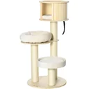 Dreistufiger Kratzbaum - Haus und Kissen - 59,5 x 59,5 x 122 cm