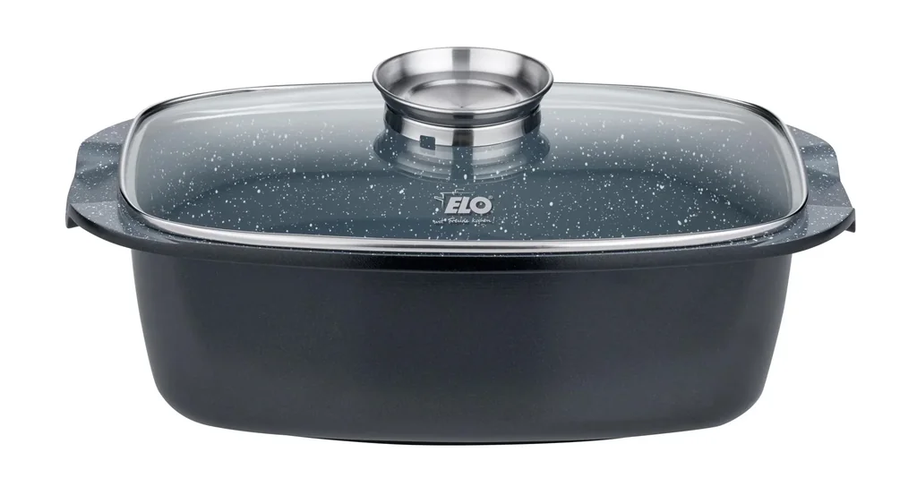 Bräter Aluguss „PURE BASALT“, mit Glasdeckel, 5,1 Liter