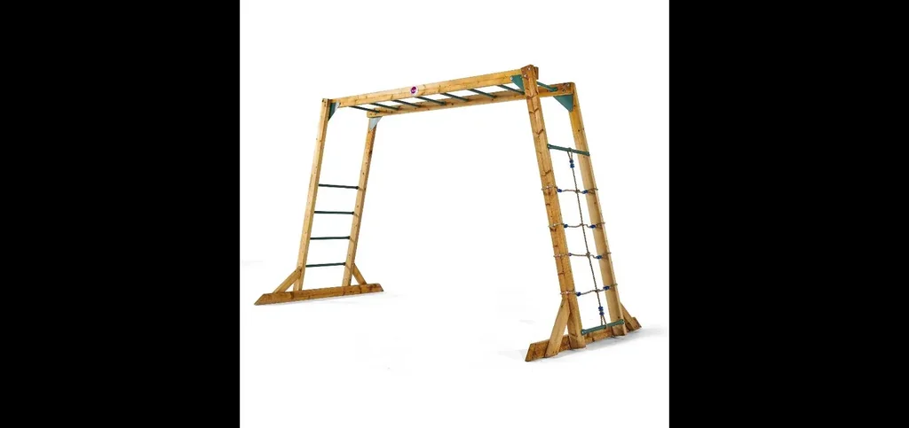 Holz Klettergerüst Monkey Bars, Outdoor-Klettergerüst für Kinder, Kletternetz, Leiter, Monkey Bars