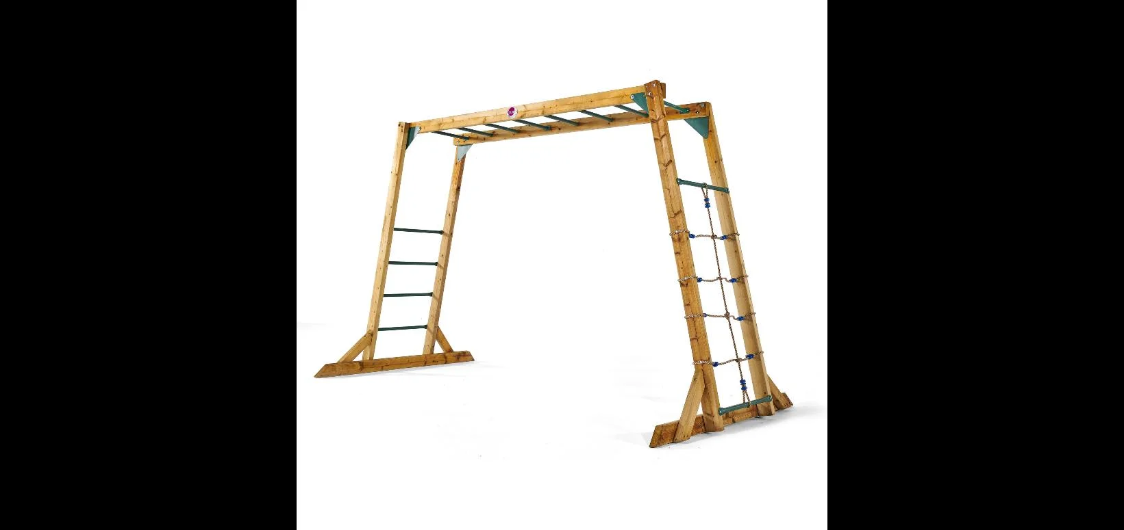 Holz Klettergerüst Monkey Bars, Outdoor-Klettergerüst für Kinder, Kletternetz, Leiter, Monkey Bars