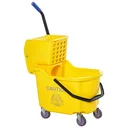 Putzwagen Putzeimer mit großer Kapazität tragbarer Fahreimer mit Roll Wasserschild Henkel Abwasserauslass-Design Seitend