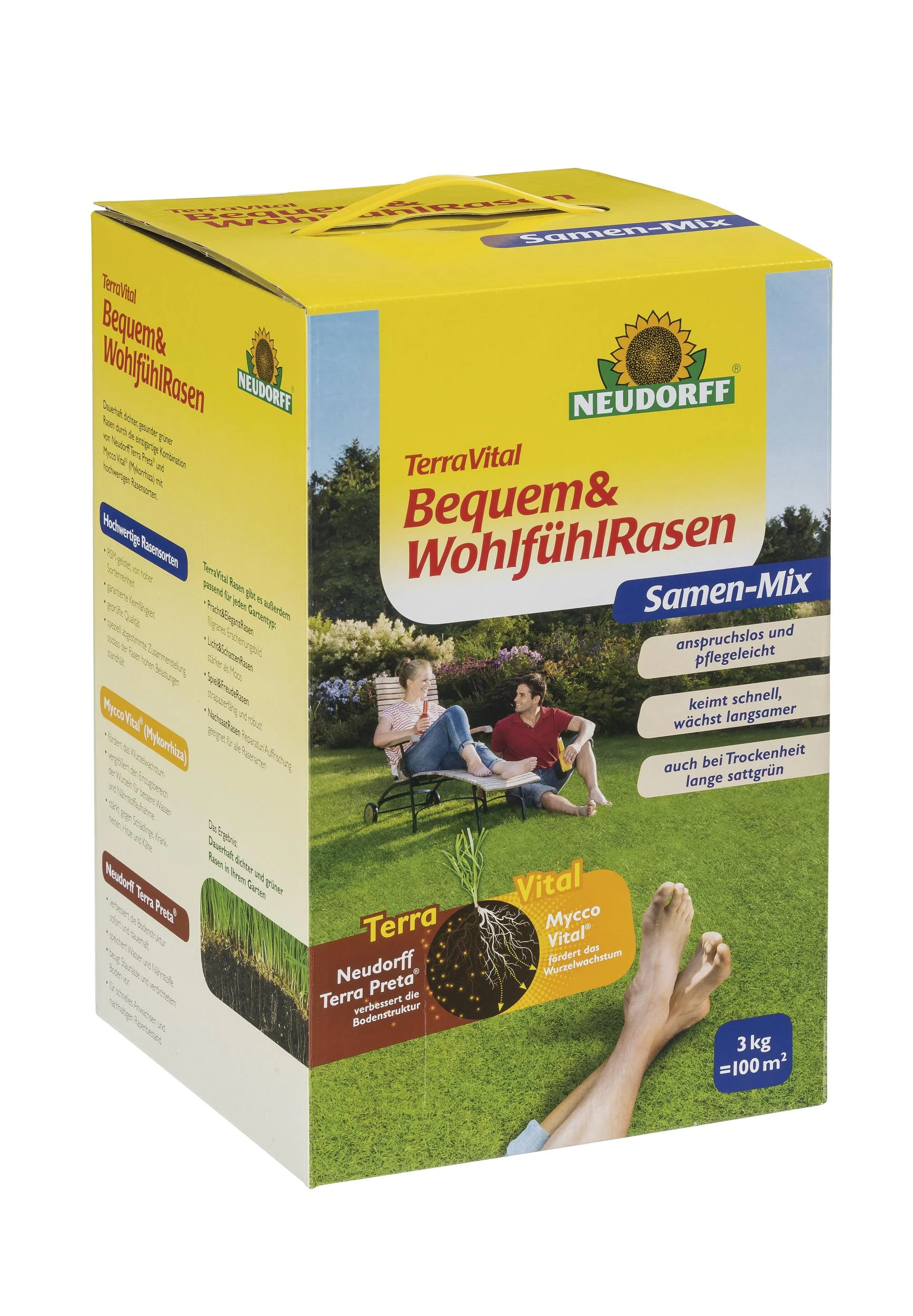 TerraVital Bequem&Wohlfühl Rasen Samen Mix - 3 kg