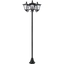 Solar Gartenlaterne mit 3 flammig Laterne Solarlaterne Wegleuchte mit LED 120 Lumen IP44 201 Edelstahl Schwarz 51,5 x 47