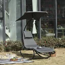 Schaukelliege Schaukelstuhl Relaxliege mit Dach Garten Balkon Büro Dunkelgrau 185 x 100 x 190 cm