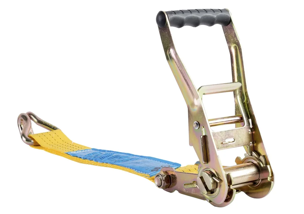 Zurrgurt Festende 0,5 Meter/ 4000 Dekanewton Gelb mit Ratsche/Spitzhaken