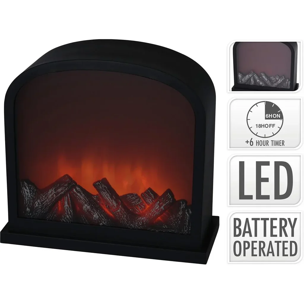 Charmanter Laternenkamin mit LED - 28 cm
