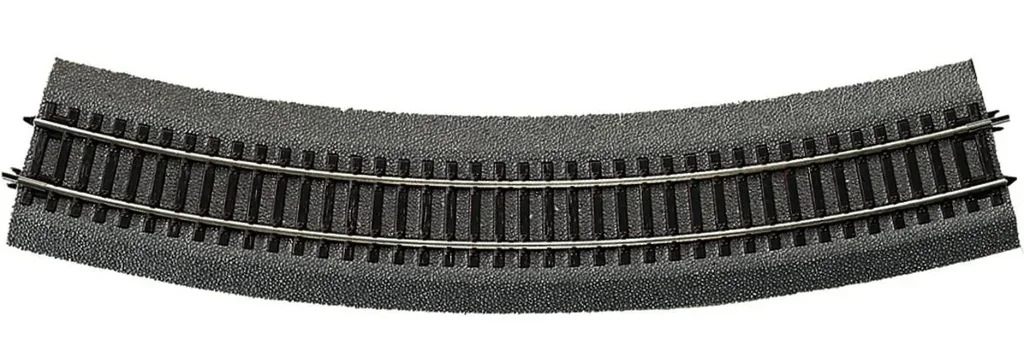 6 Stück Gebogenes Gleis R5 mit Bettung, Radius 542,8 mm, Bogenwinkel 30°