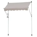 Markise Klemmmarkise Sonnenschutz Faltarm Handkurbel Balkon Alu Cremeweiß 3x1,2cm