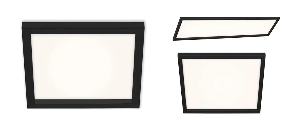 LED Deckenleuchte, viereckig, 29,5 cm, CCT, 18 Watt, schwarz