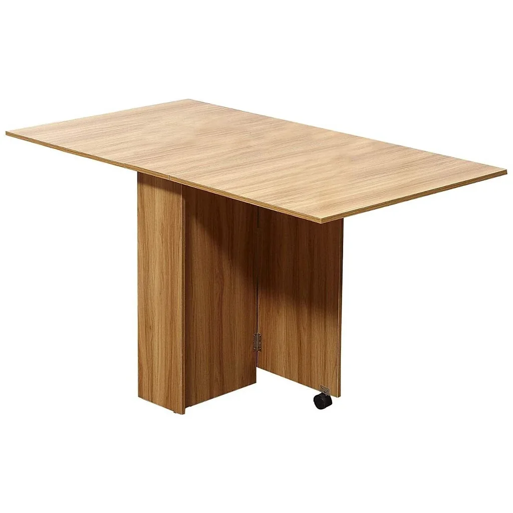 Klapptisch Schreibtisch Beistelltisch Ablagefläche mit Rollen Teakholz