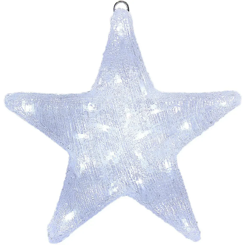 LED-Acryl-Weihnachtsstern | Hellweiß | 30 x 5 x 30 cm | Für den Innen- und Außenbereich