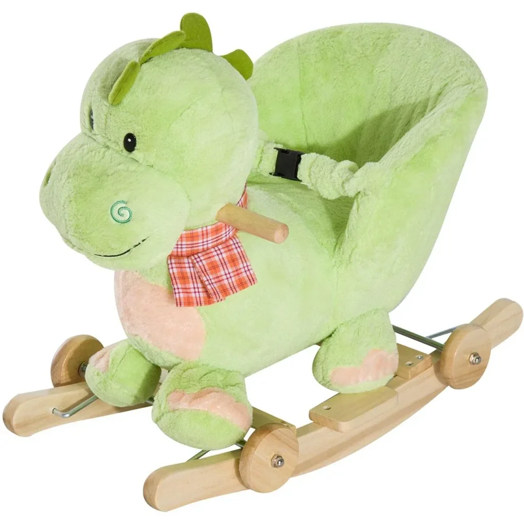 Schaukeltier Drache mit Rollen Musik