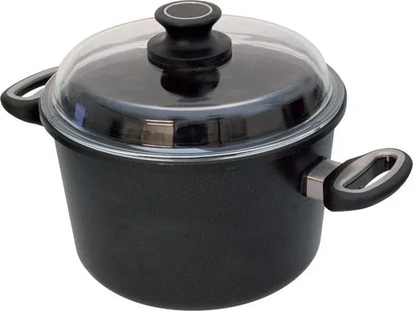 Kochtopf mit Glasdeckel, 28 cm, 15 cm hoch, 9,5 Liter