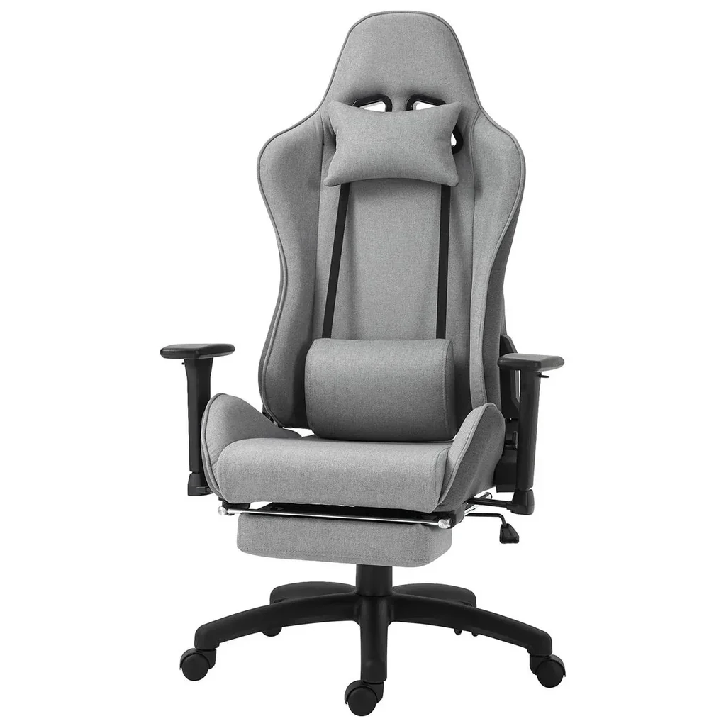 Bürostuhl Computerstuhl Drehstuhl mit abnehmbarem Kopf- und Lendenkissen Wippenfunktion ergonomischer Schreibtischstuhl