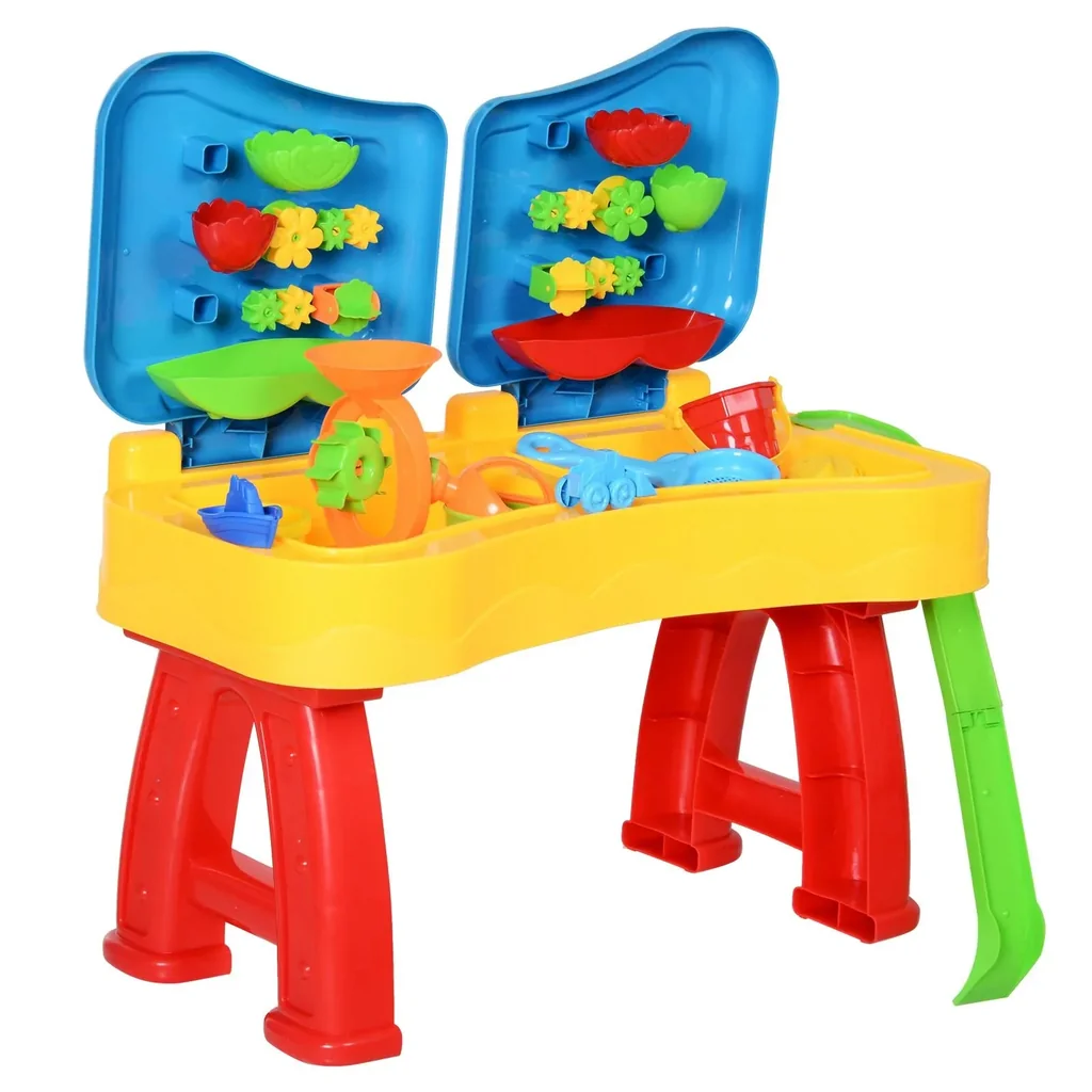 Kinder Sandkastentisch mit 31-tlg, Zubehör