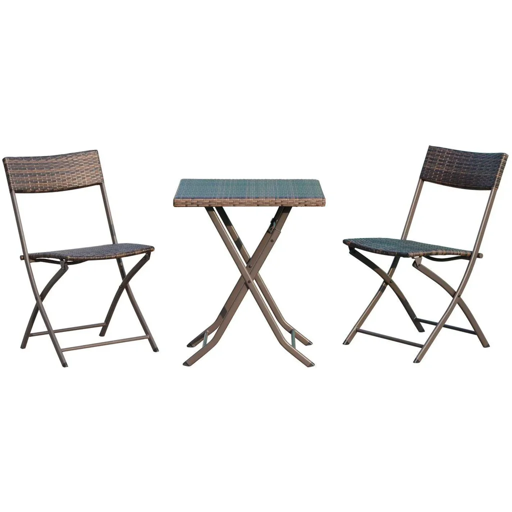 Bistroset Polyrattan 3 tlg, Sitzgarnitur Balkonset