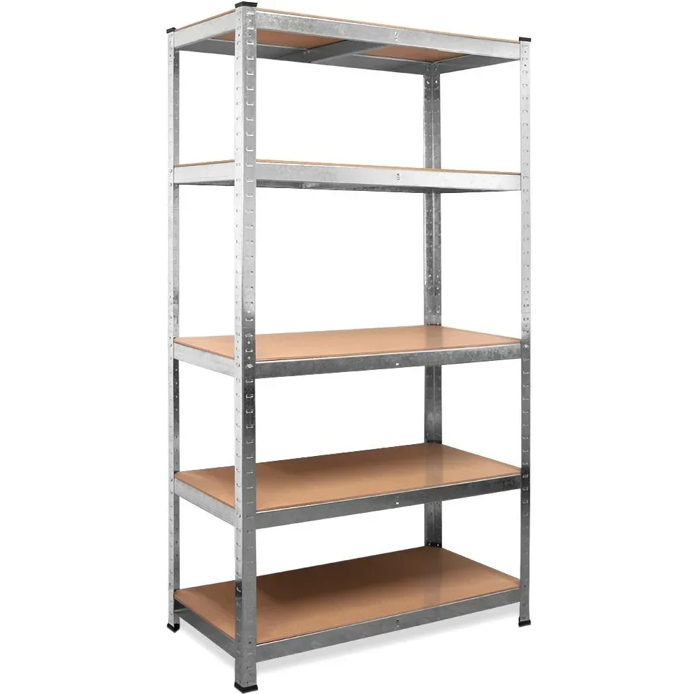 Metall-Lagerregal / Fachbodenregal mit 5 Fachböden - 875kg Kapazität - (HxBxT) 180x90x40 cm - 175kg pro Fachboden
