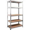 Metall-Lagerregal / Fachbodenregal mit 5 Fachböden - 875kg Kapazität - (HxBxT) 180x90x40 cm - 175kg pro Fachboden