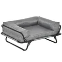 2-In-1 Hundebett Outdoor Haustiersofa mit Stahlgestell erhöhtes Hundesofa Schlafplatz für Katzen Hunde atmungsaktiv abne