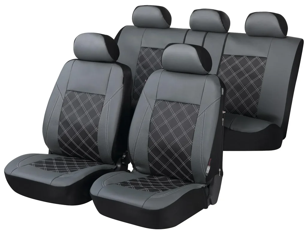 Auto Sitzbezüge ZIPP IT Deluxe aus Kunstleder Durham anthrazit mit Reissverschluss System
